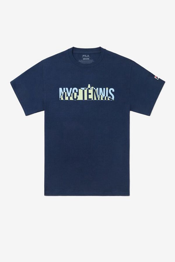 Camisetas Fila Homem Azul Marinho - Fila Nyc Tennis Skyline Portugal Online,EGRZ-95182